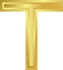 Luxury Gold Font Modern Elegant Alphabet T