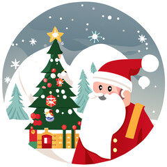 Christmas tree, winter festival snow santa claus Christmas celebration