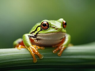 Obraz premium frog on a leaf