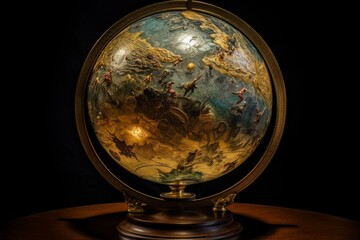 An altered depiction of a rotating globe. Generative AI
