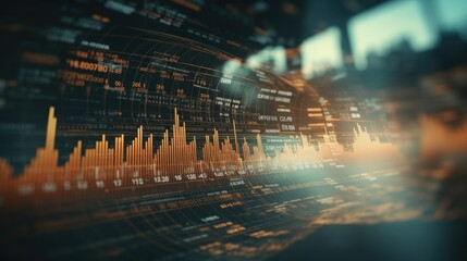 computer screen showcasing a real-time stock market chart, depicting the volatility of stock prices