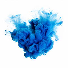 Blue smoke explosion isolated on a white background