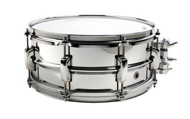 Silver Color Steel Drum on White Transparent Background.