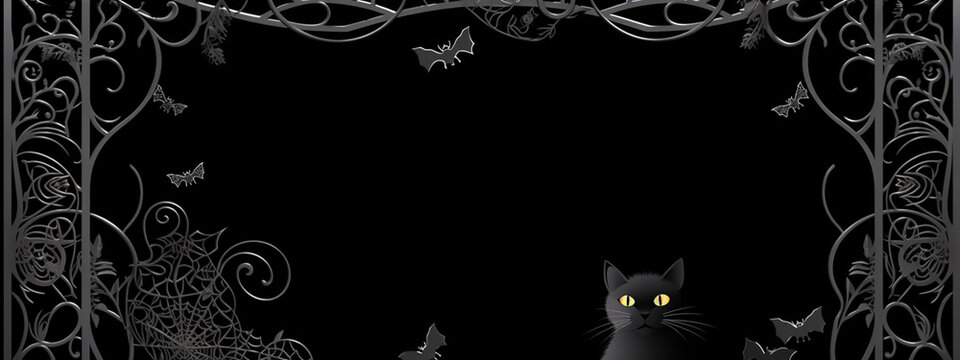 Spooky Halloween banner with empty copy space for text or images