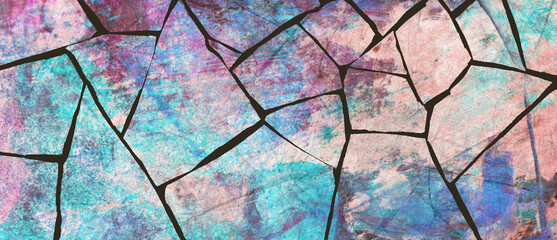 Mosaic illustration with colorful abstract texture and background.