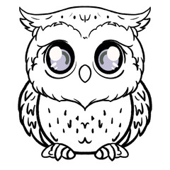 Coloring book cute owl 