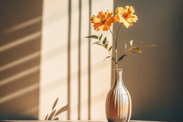 single flower in a vase under sunlight