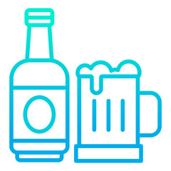 Outline gradient Beer Party icon