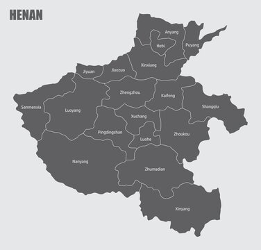 Henan province administrative map
