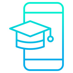Outline gradient Education Mobile icon