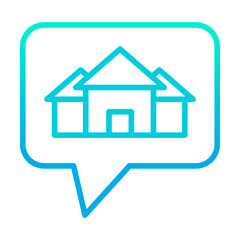 Outline gradient Real estate chat icon