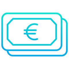 Outline gradient Euro Money Cash icon