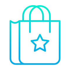 Outline gradient Favorite Shopping Bag icon