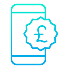 Outline gradient Mobile phone Pound icon