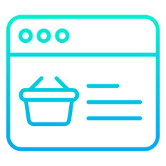 Outline gradient Online Basket icon