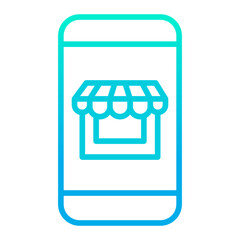 Outline gradient Mobile Phone Store icon