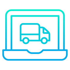 Outline gradient Laptop Truck icon