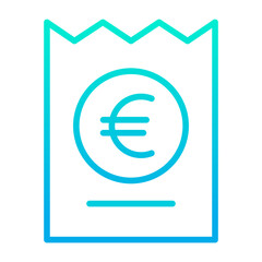 Outline gradient Voucher Euro icon