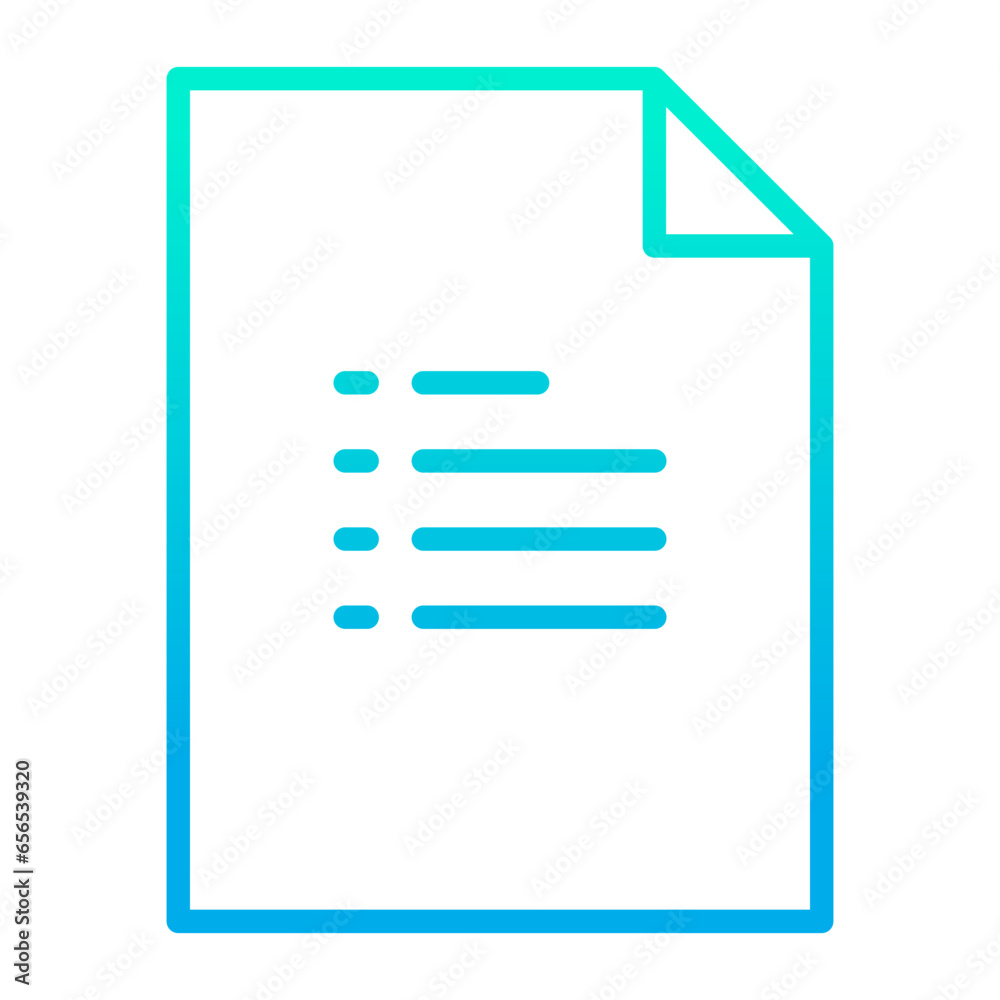 Poster Outline gradient Lists Document icon