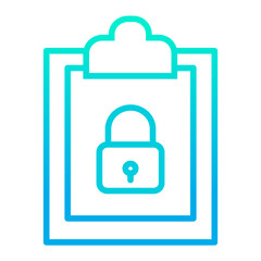 Outline gradient Clipboard Lock icon