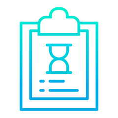 Outline gradient Clipboard sand clock icon
