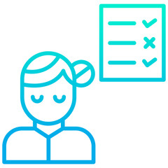 Outline gradient Woman Check list icon