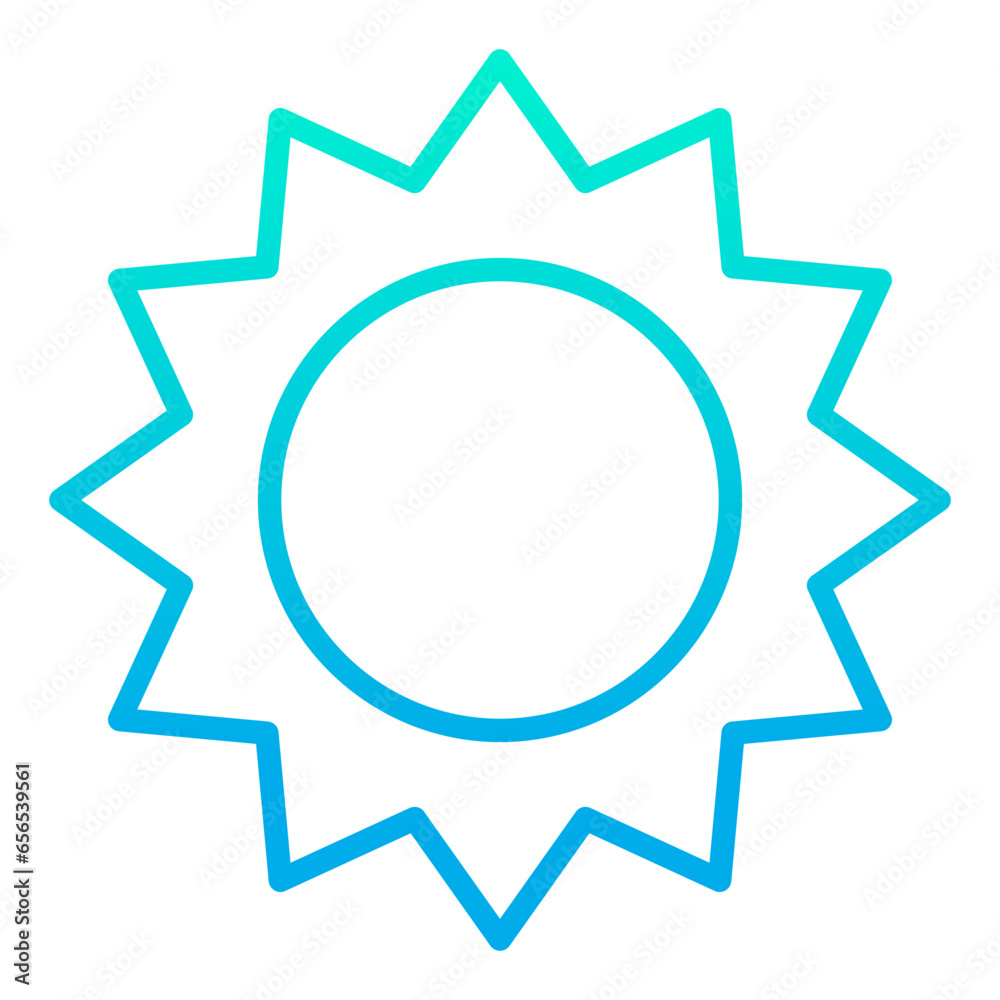 Sticker Outline gradient Sun icon