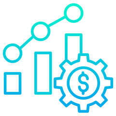 Outline gradient Dollar Progress icon