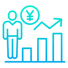 Outline gradient Yen Investor icon