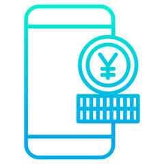 Outline gradient Yen Mobile Banking icon