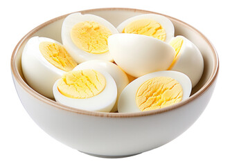 Bowl of boiled eggs isolated.