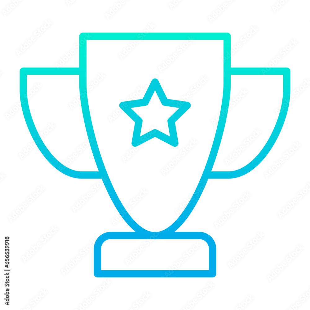 Wall mural outline gradient trophy icon