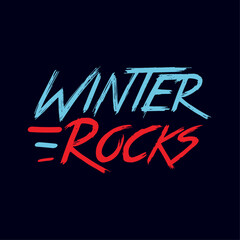 Winter Rocks typography T shirt Design