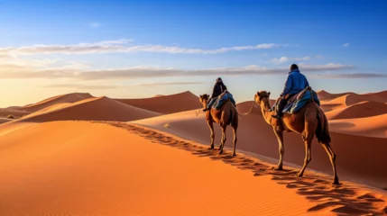 Zelfklevend Fotobehang camels in the desert ©  ALLAH LOVE