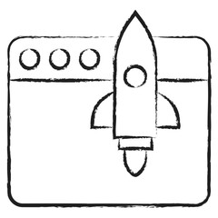 Hand drawn  Web launch icon