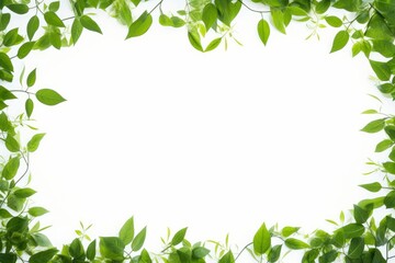 Obraz premium green leaves frame, Generative AI