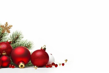 christmas decoration on white backgtound, Generative AI