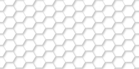 	
Abstract background with hexagon and white Hexagonal Background. Luxury White Pattern. Vector Illustration. 3D Futuristic abstract honeycomb mosaic white background. geometric mesh cell texture.