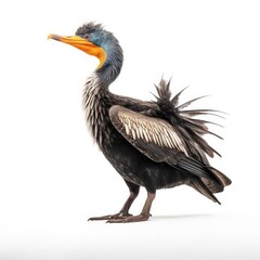 Fototapeta premium Neotropic cormorant bird isolated on white background.