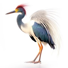 Obraz premium Tricolored heron bird isolated on white background.