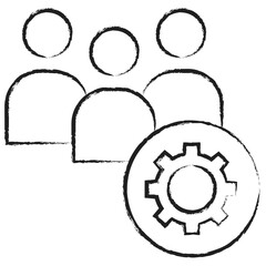Hand drawn Users Setting icon