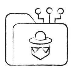 Hand drawn Folder Hacker icon