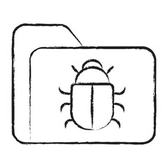 Hand drawn Folder Bug icon