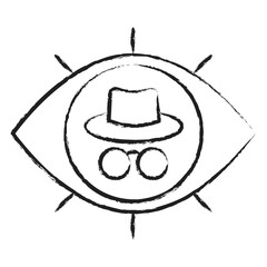Obraz premium Hand drawn View Hacker icon