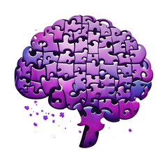 Alzheimer's brain graphic on white background