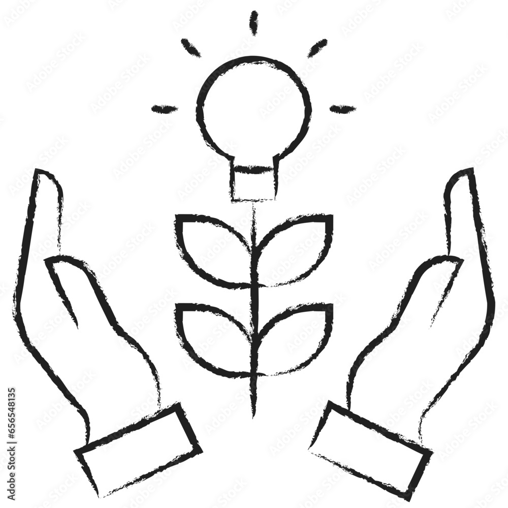 Wall mural Hand drawn Grow plant icon