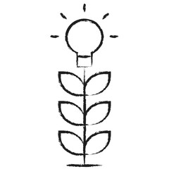 Hand drawn Grow plant Idea icon