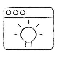 Hand drawn Web Idea bulb icon
