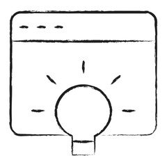 Hand drawn Web Idea bulb icon