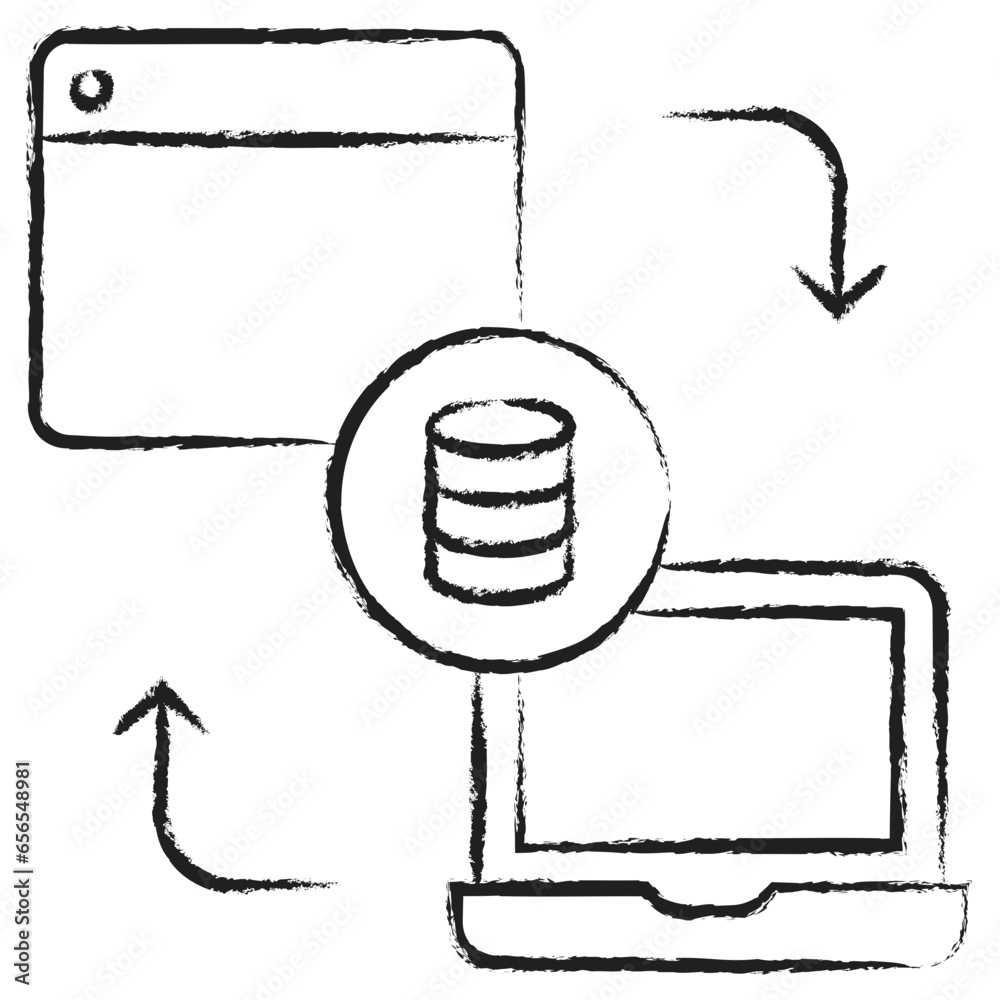 Sticker Hand drawn Data Transforming icon